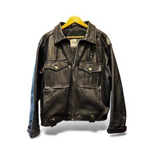 Vintage The Look Leather Bomber Jacket | Made in the UK | EU 48 / US 38 M